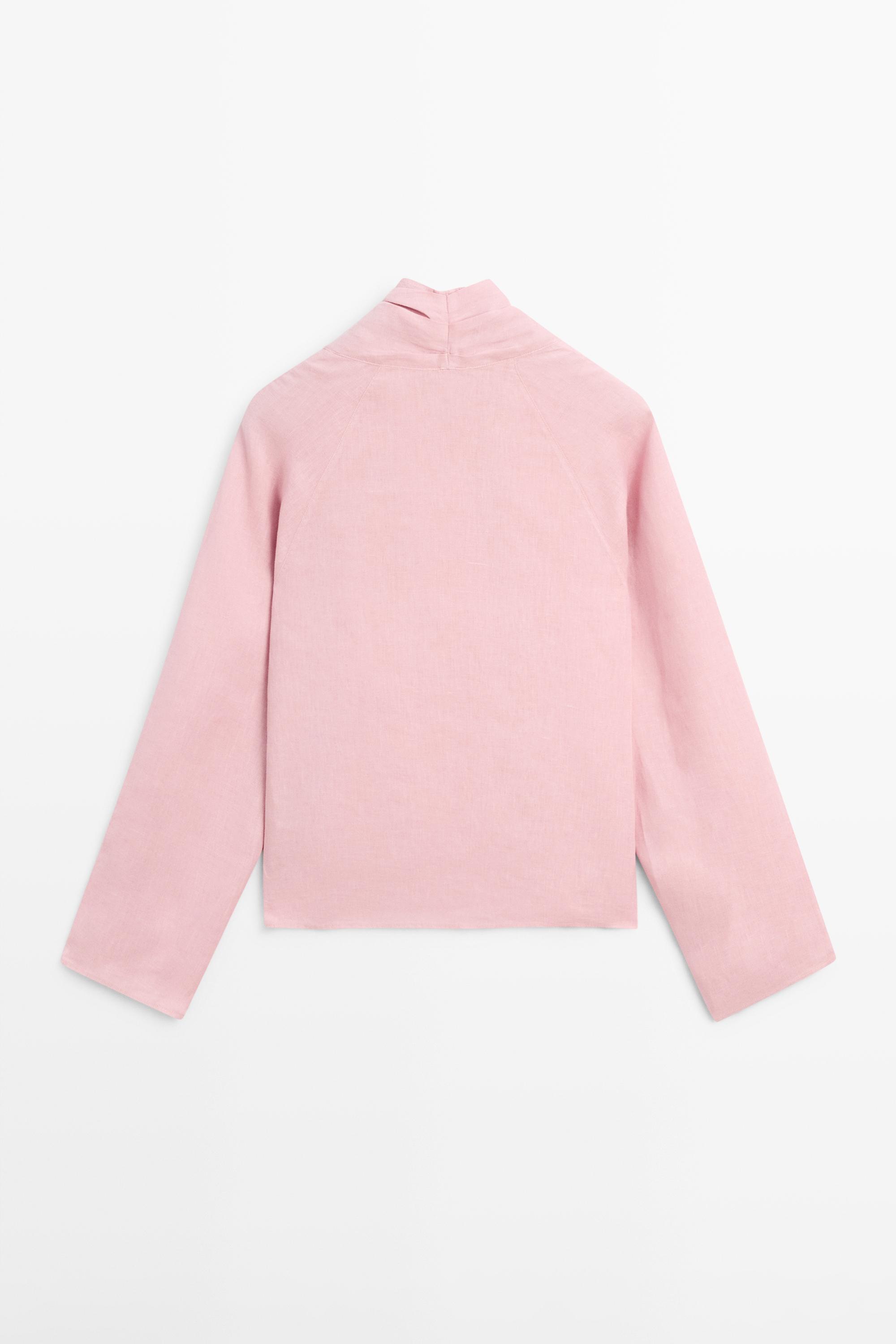 Blouse fluide croisée ample en lin